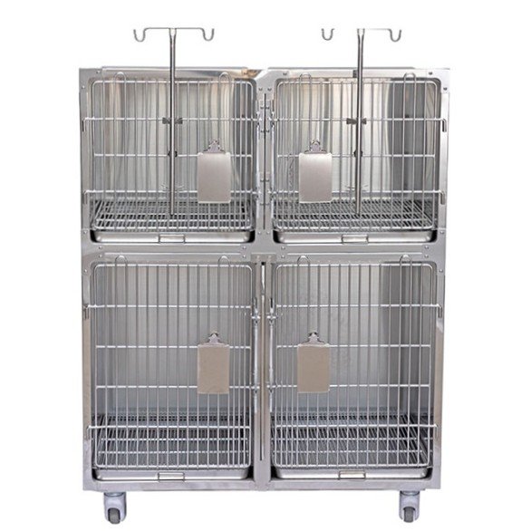 4 Doors Stainless Steel Pet Cage