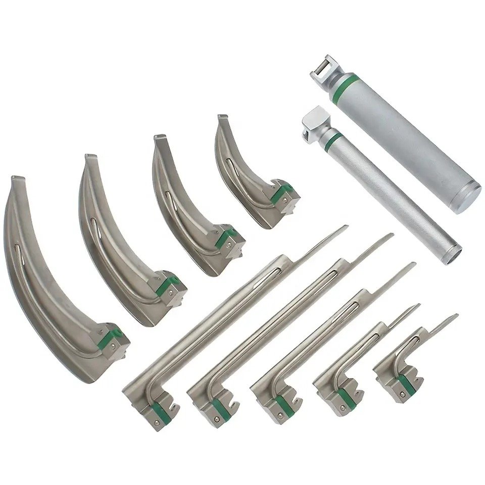 9 Blades Fiber Optic Laryngoscope Set